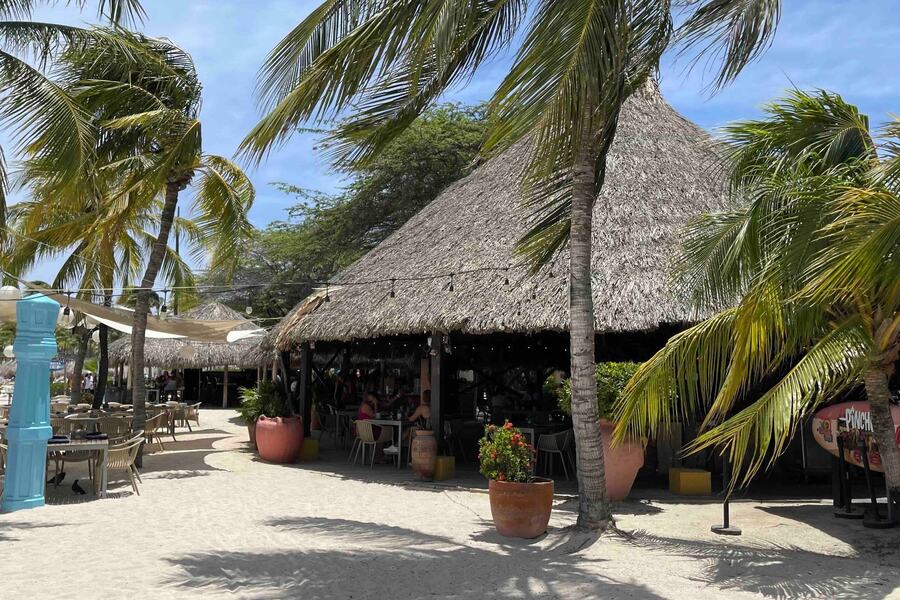 Beachfront dining terrace Aruba